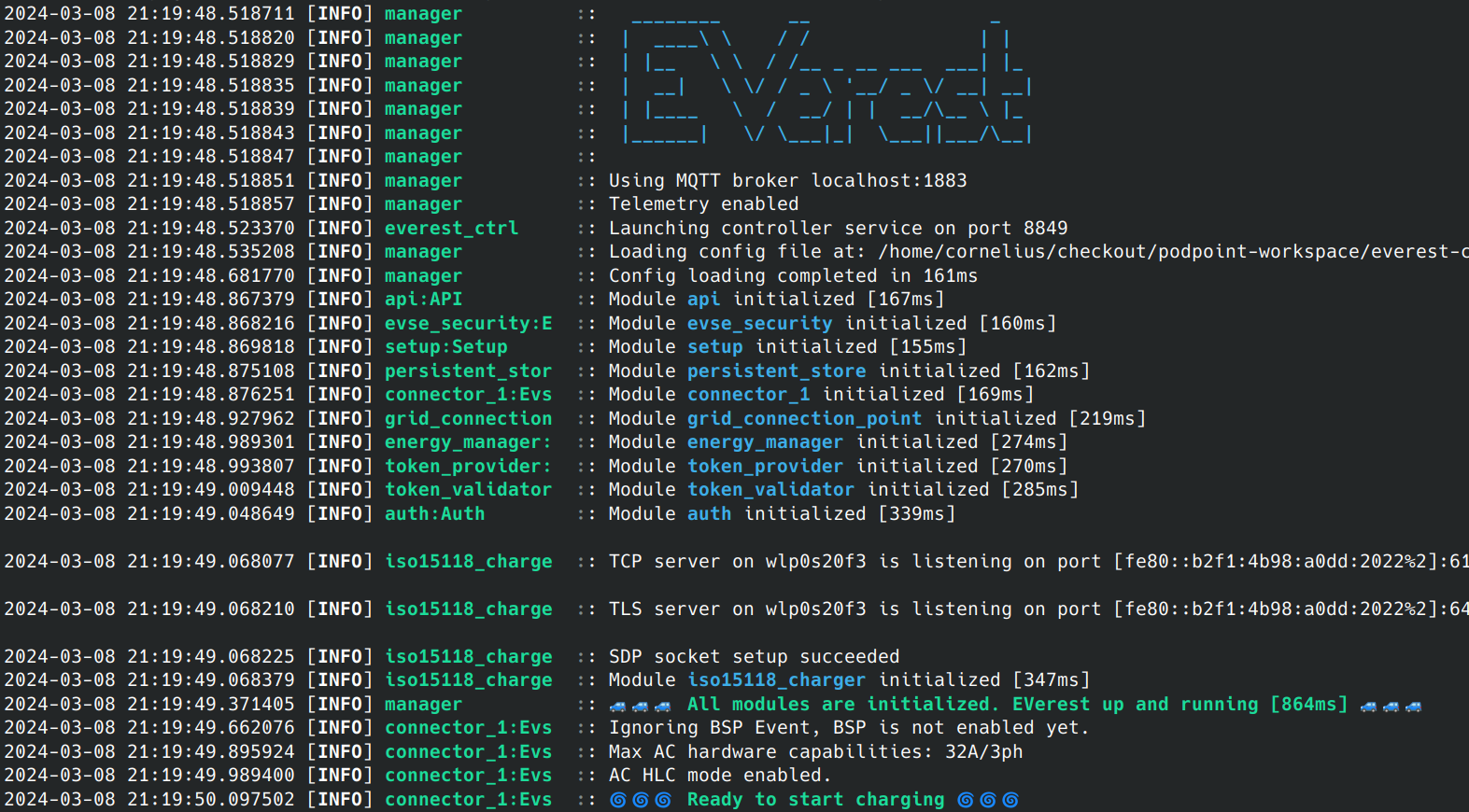 EVerest Manager start